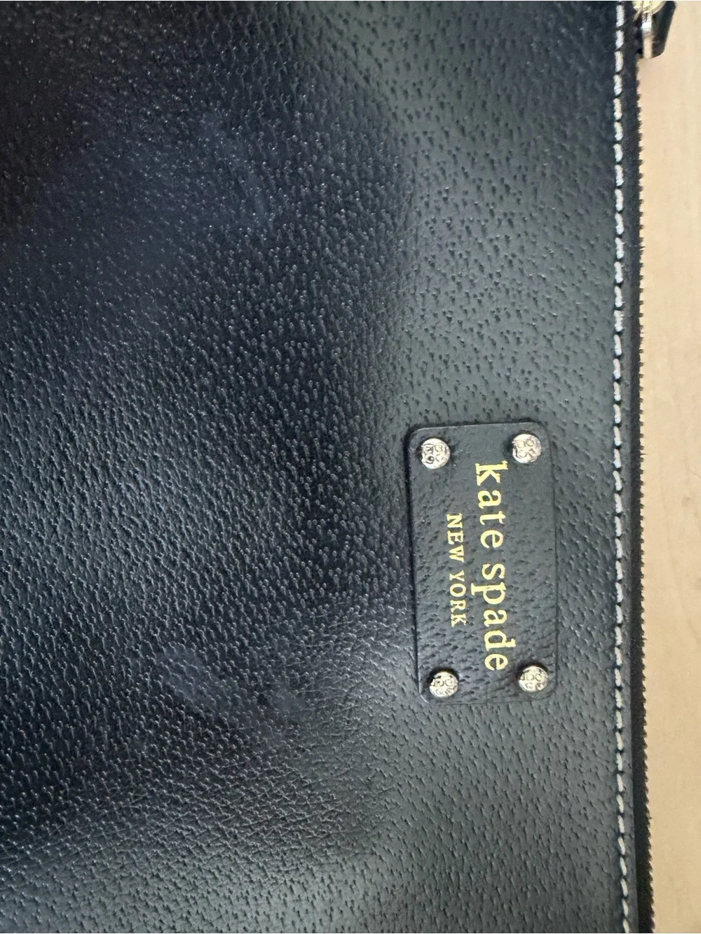 kate spade Black Leather Chain-Handle Wristlet